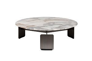 160KD-26500 Стол журнальный, мрамор Арабескато Корчия (Arabescato Corchia) d90*28см купить по цене 128&nbsp;040  руб.