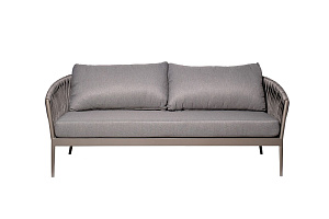 39AR-DIV-3691 SER Диван двухместный "Муза" серый 81,5*190*75см, оплетка "лента"